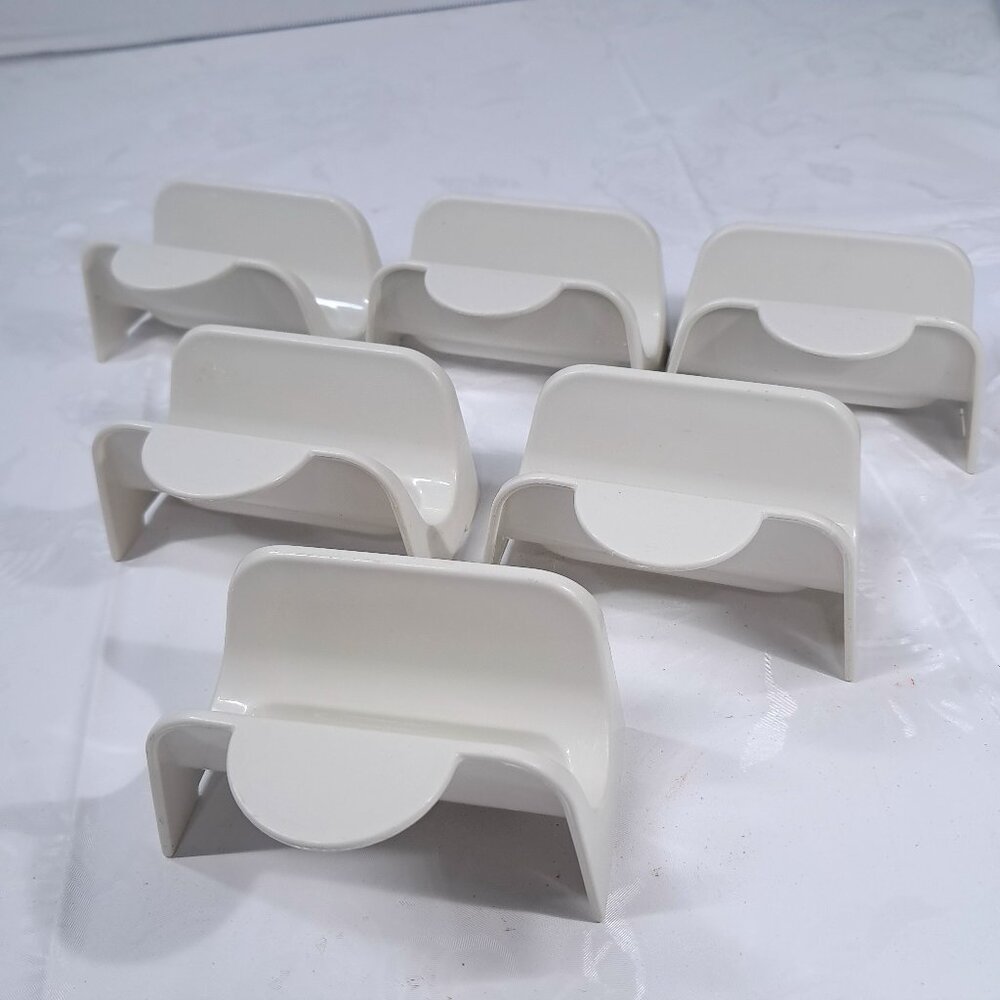 Vintage TUPPERWARE TACO HOLDER SET 6‎ almond off white 2201A 2201 MADE IN USA